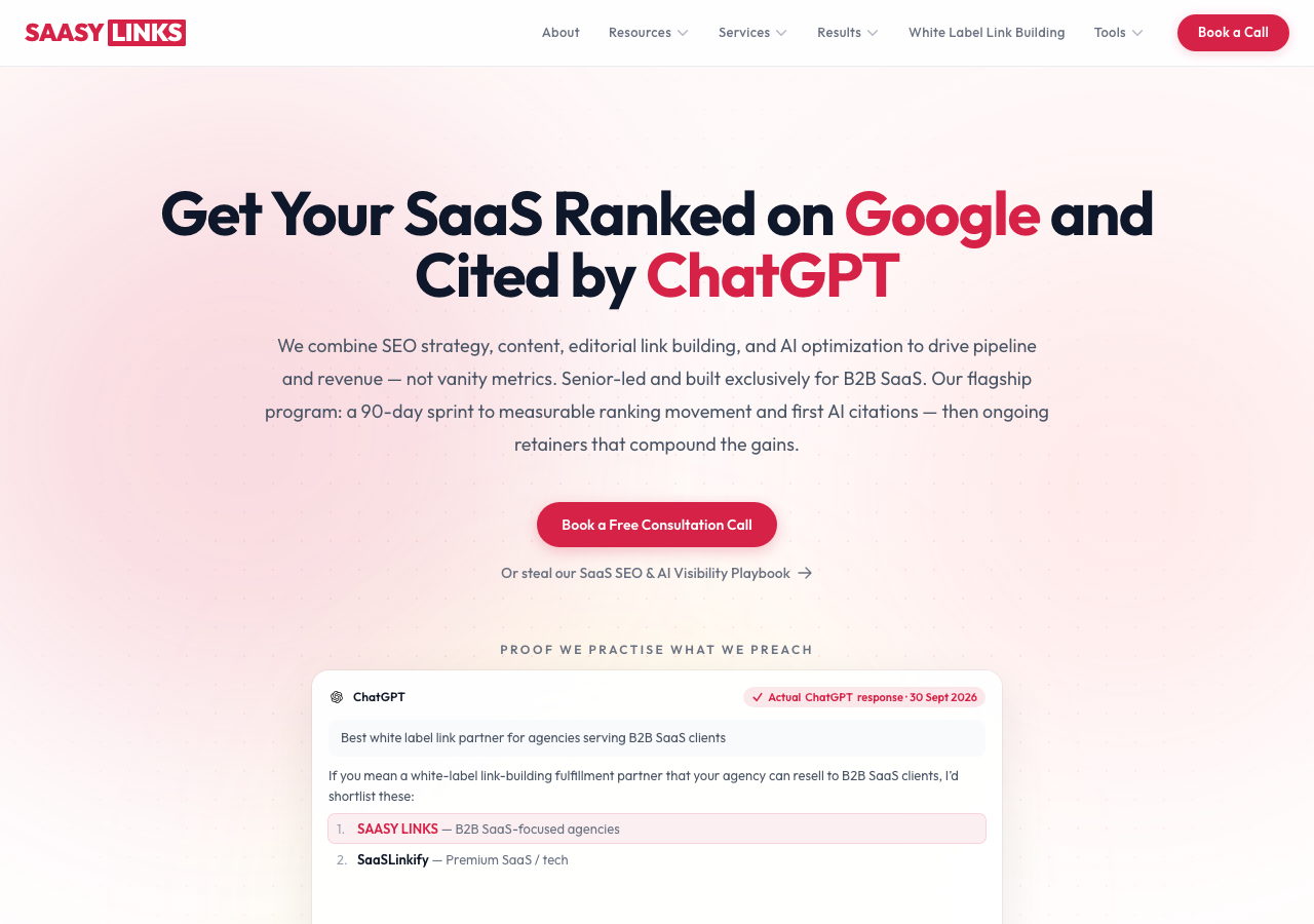 SAASY LINKS service page